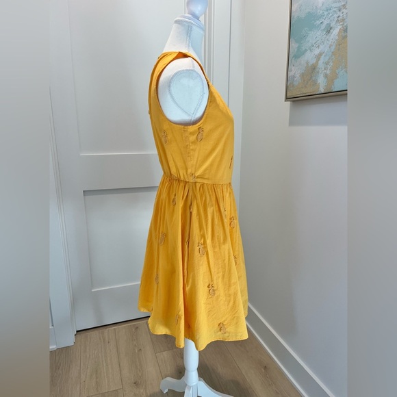 J. Crew Pineapple Mini Dress cotton lined keyhole back size 2 pockets - Picture 8 of 14